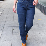 Judy Blue Dark Wash High Waisted Straight Fit Jeans-Judy Blue-[option4]-[option5]-[option6]-[option7]-[option8]-Shop-Boutique-Clothing-for-Women-Online