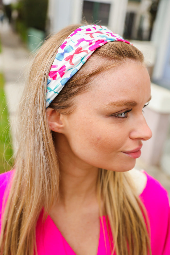 Red & Blue Valentine Bow Print Twist Headband-accessor-Jane Claire-One Size Fits All-[option4]-[option5]-[option6]-[option7]-[option8]-Shop-Boutique-Clothing-for-Women-Online