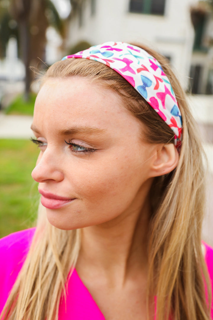 Red & Blue Valentine Bow Print Twist Headband-accessor-Jane Claire-One Size Fits All-[option4]-[option5]-[option6]-[option7]-[option8]-Shop-Boutique-Clothing-for-Women-Online