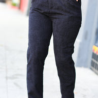 Zenana Going Your Way Black Corduroy High Rise Tapered Leg Pants-Zenana-[option4]-[option5]-[option6]-[option7]-[option8]-Shop-Boutique-Clothing-for-Women-Online