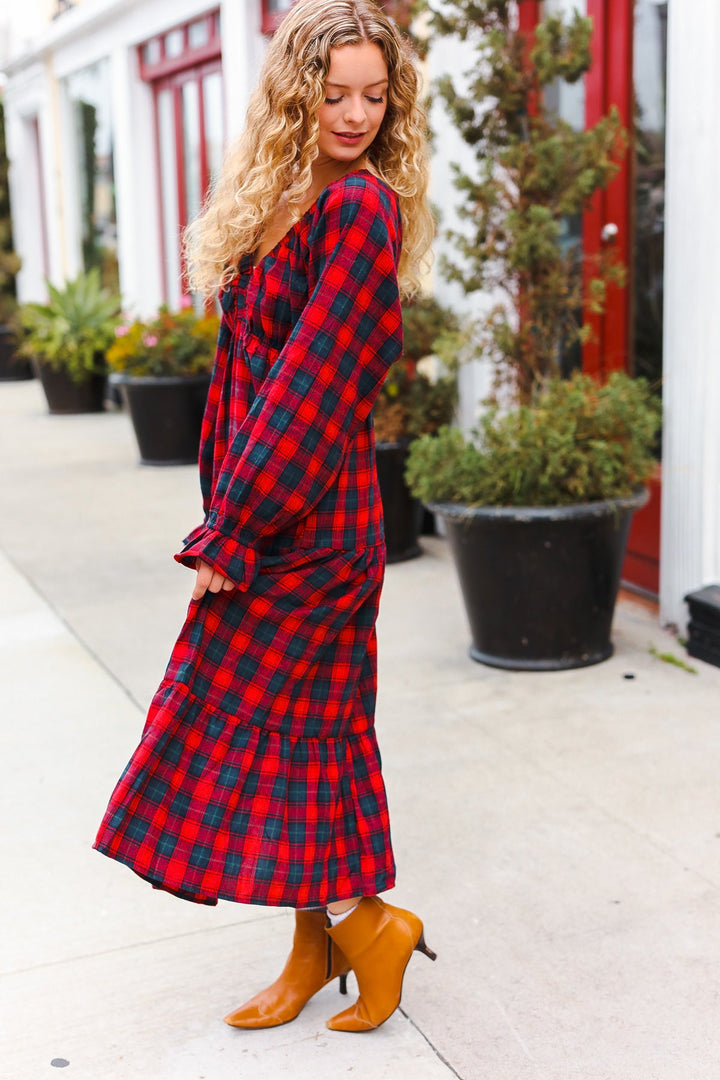 All I Want Red Plaid Elastic V Neck Tiered Maxi Dress-Haptics-[option4]-[option5]-[option6]-[option7]-[option8]-Shop-Boutique-Clothing-for-Women-Online