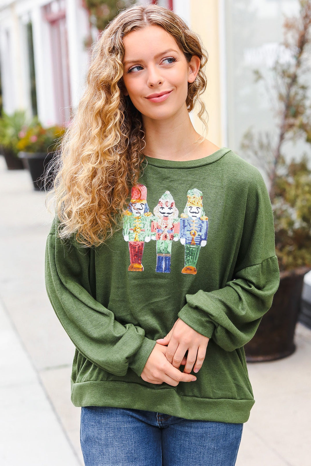 Be Merry Forest Green Nutcracker Sequin Hacci Top-Haptics-[option4]-[option5]-[option6]-[option7]-[option8]-Shop-Boutique-Clothing-for-Women-Online