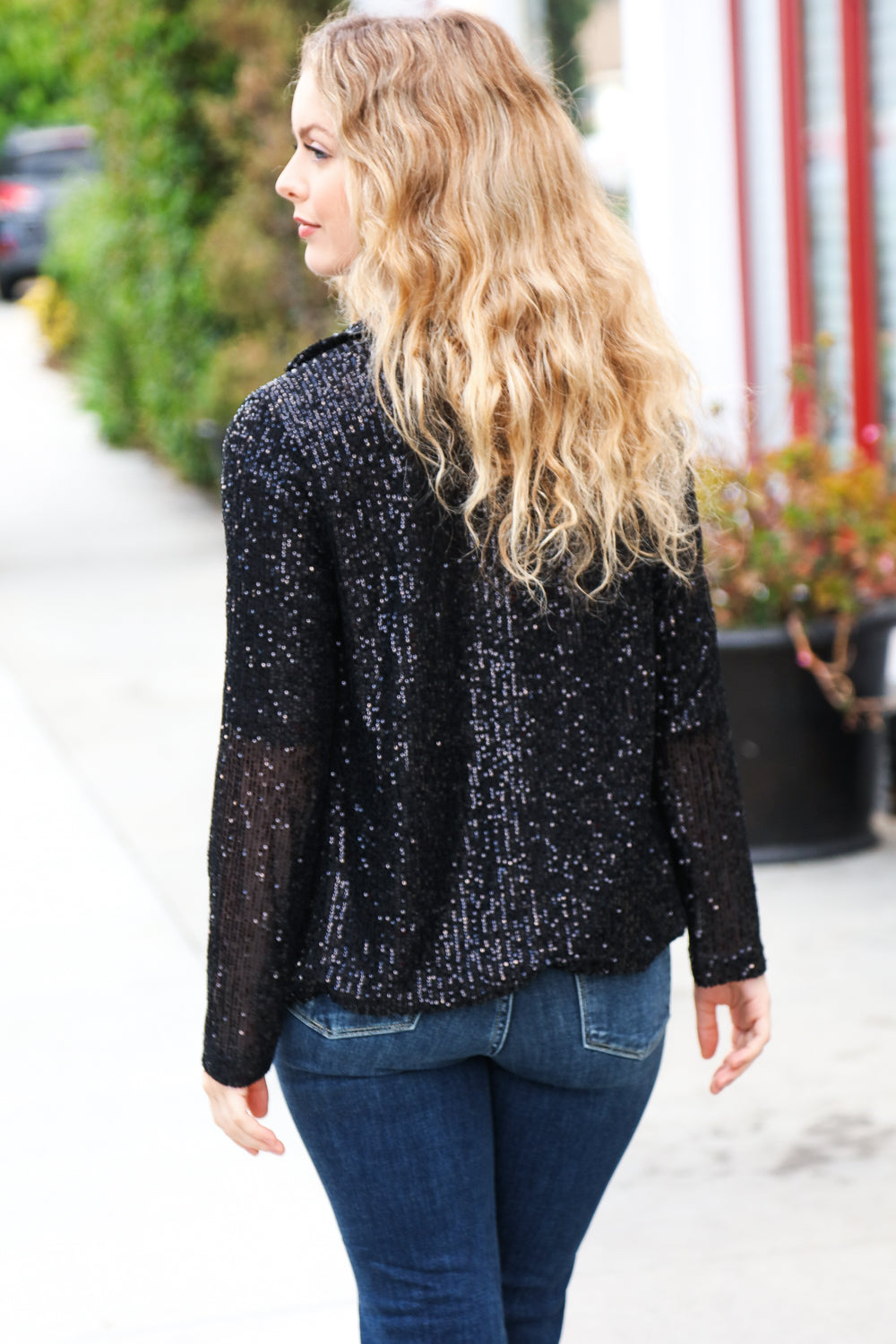 Be Your Own Star Black Sequin Open Blazer-Bloom 2023 Winter Sale-[option4]-[option5]-[option6]-[option7]-[option8]-Shop-Boutique-Clothing-for-Women-Online