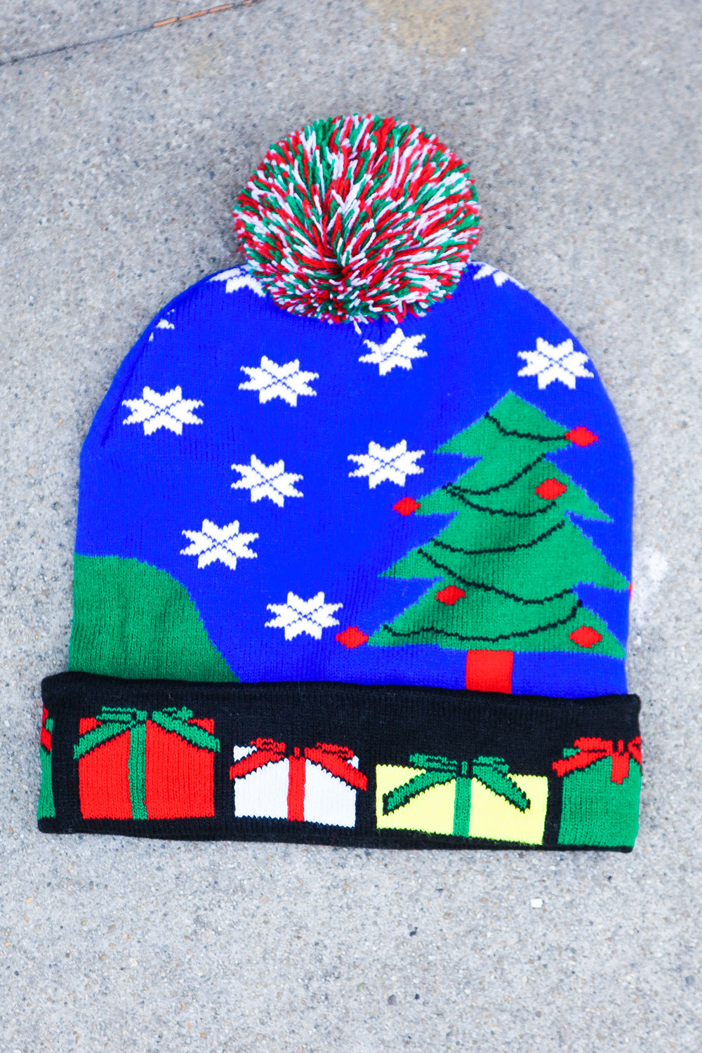 Dinosaur and Presents Pom-Pom Beanie-ICON-One Size Fits All-[option4]-[option5]-[option6]-[option7]-[option8]-Shop-Boutique-Clothing-for-Women-Online