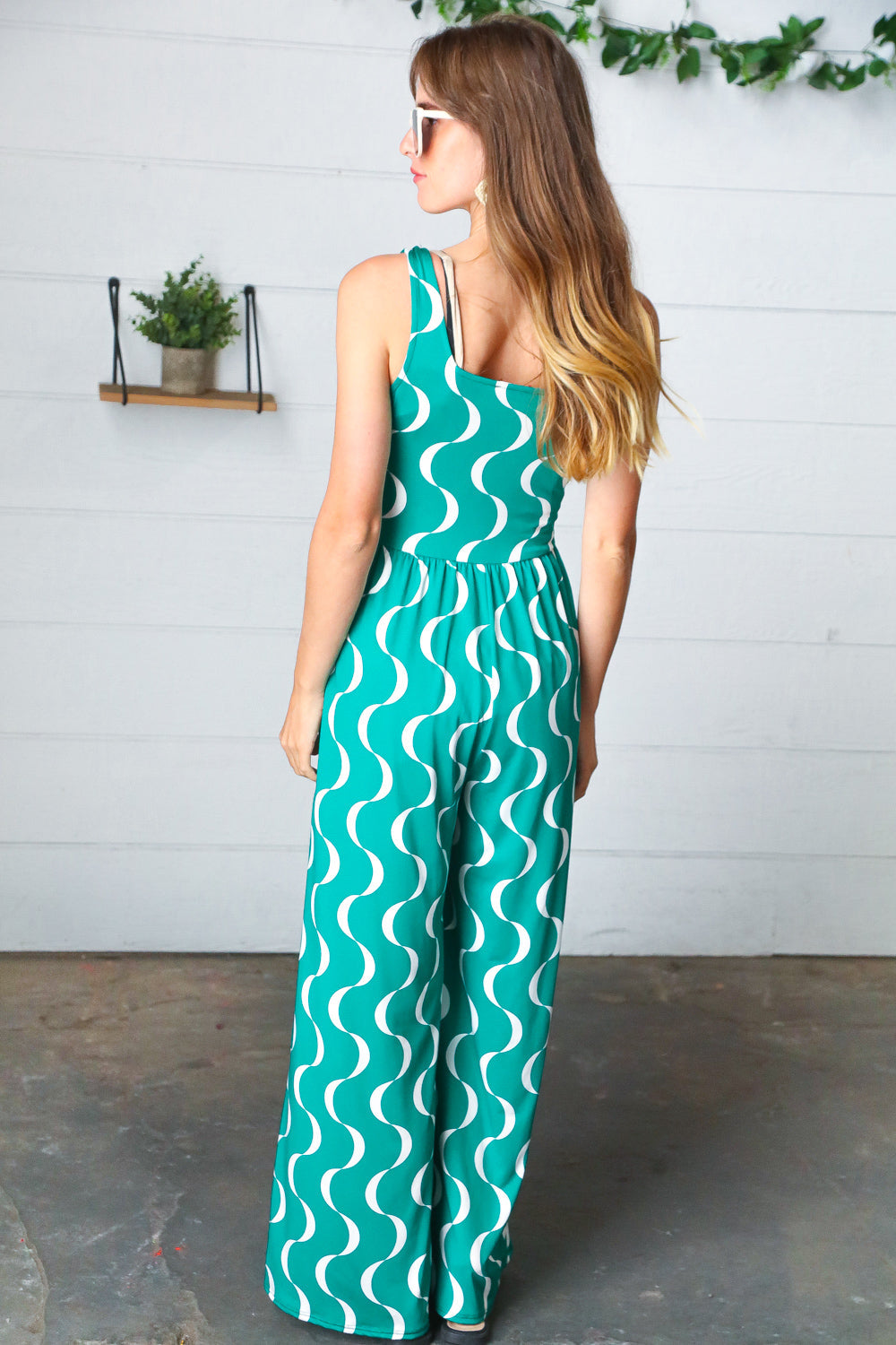 Kelly Green Abstract Wave Button Jumpsuit-Haptics-[option4]-[option5]-[option6]-[option7]-[option8]-Shop-Boutique-Clothing-for-Women-Online