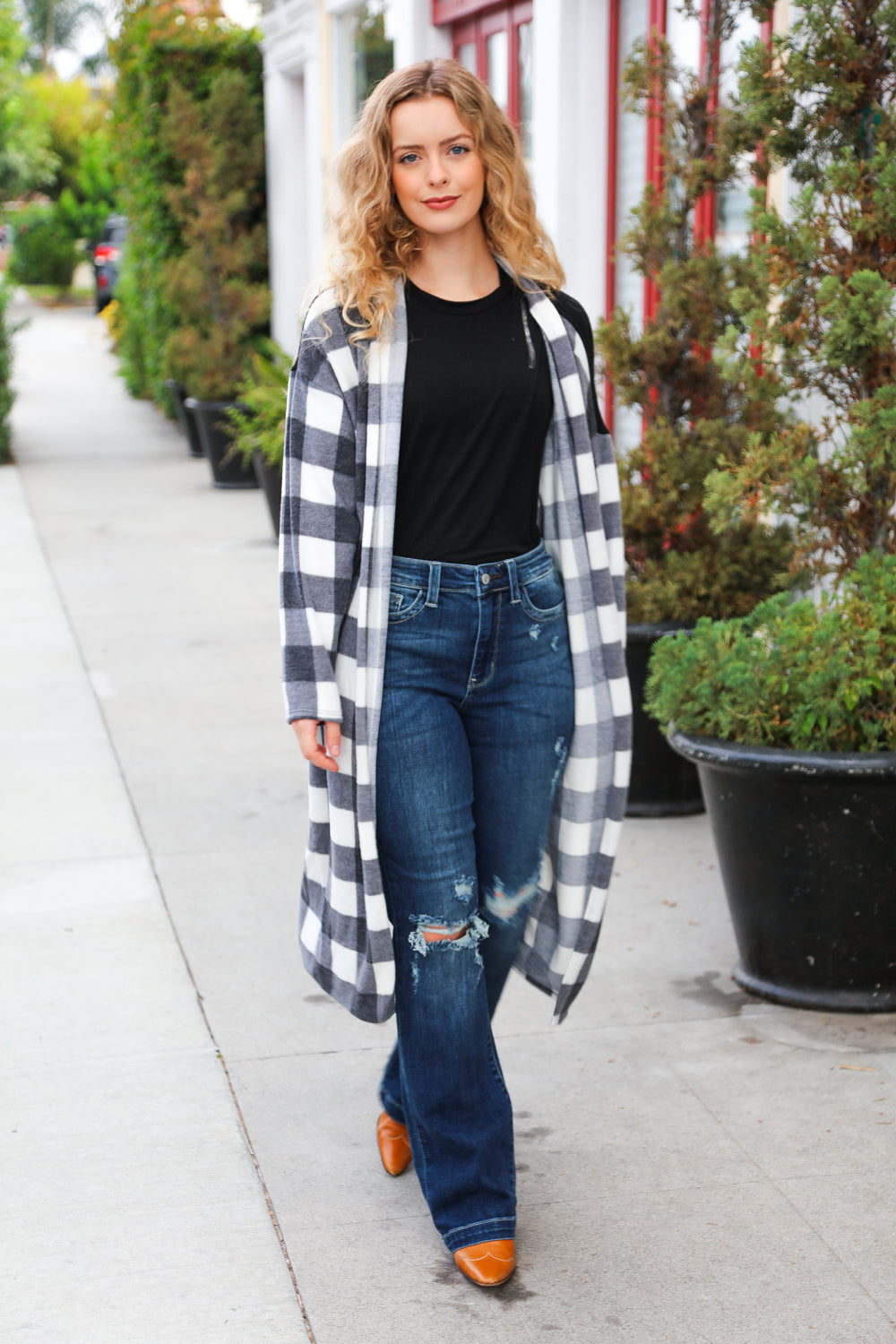 Get To Know You Black Buffalo Plaid Hacci Cardigan-Haptics-[option4]-[option5]-[option6]-[option7]-[option8]-Shop-Boutique-Clothing-for-Women-Online