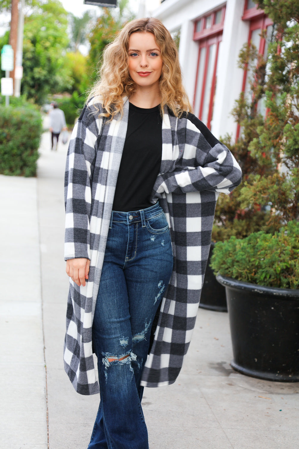 Get To Know You Black Buffalo Plaid Hacci Cardigan-Haptics-[option4]-[option5]-[option6]-[option7]-[option8]-Shop-Boutique-Clothing-for-Women-Online