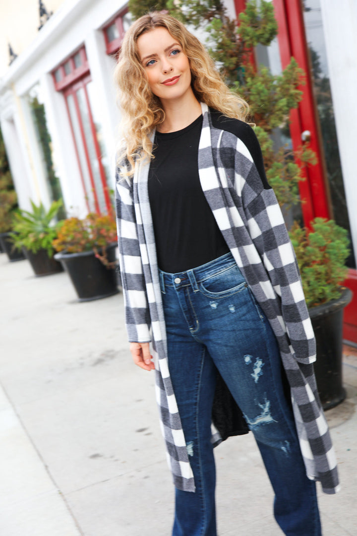 Get To Know You Black Buffalo Plaid Hacci Cardigan-Haptics-[option4]-[option5]-[option6]-[option7]-[option8]-Shop-Boutique-Clothing-for-Women-Online