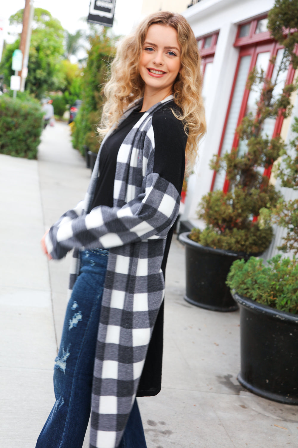 Get To Know You Black Buffalo Plaid Hacci Cardigan-Haptics-[option4]-[option5]-[option6]-[option7]-[option8]-Shop-Boutique-Clothing-for-Women-Online