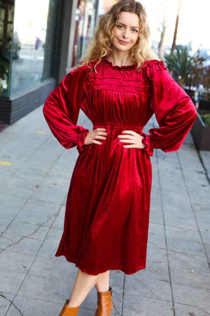 Be Your Own Star Ruby Mock Neck Velvet Dress-Haptics-[option4]-[option5]-[option6]-[option7]-[option8]-Shop-Boutique-Clothing-for-Women-Online
