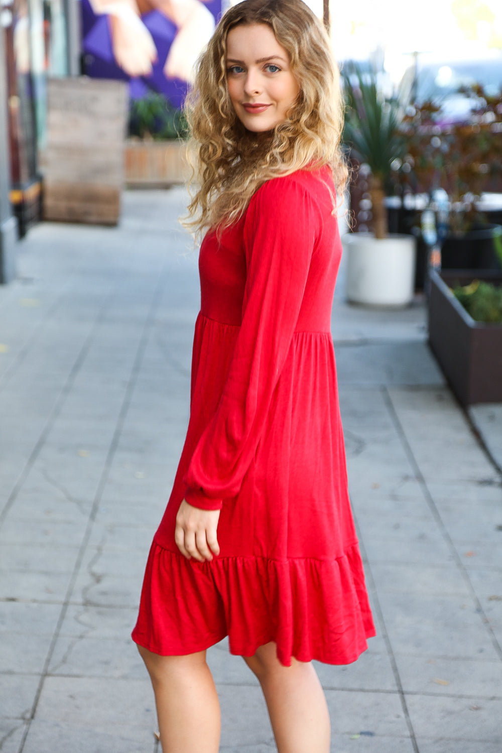 Lady In Red Hacci Fit & Flare Ruffle Dress-Bloom 2023 Winter Sale-[option4]-[option5]-[option6]-[option7]-[option8]-Shop-Boutique-Clothing-for-Women-Online
