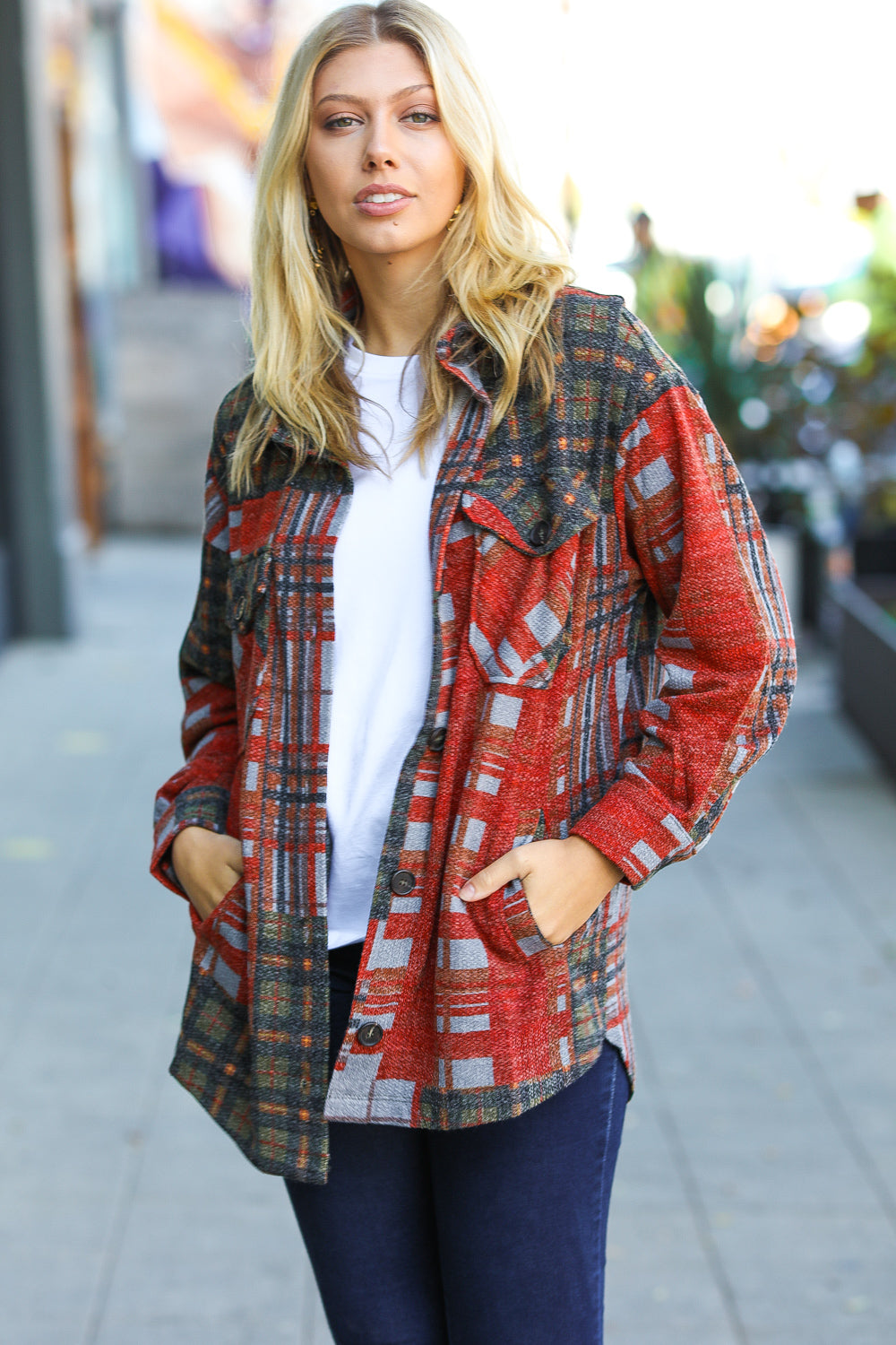 All I Have Hunter Green Plaid Jacquard Oversize Shacket-Zenana-[option4]-[option5]-[option6]-[option7]-[option8]-Shop-Boutique-Clothing-for-Women-Online