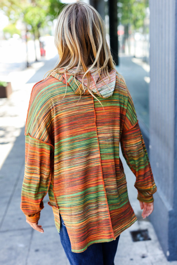 Orange & Green Space Dye Thermal Hoodie-Haptics-[option4]-[option5]-[option6]-[option7]-[option8]-Shop-Boutique-Clothing-for-Women-Online