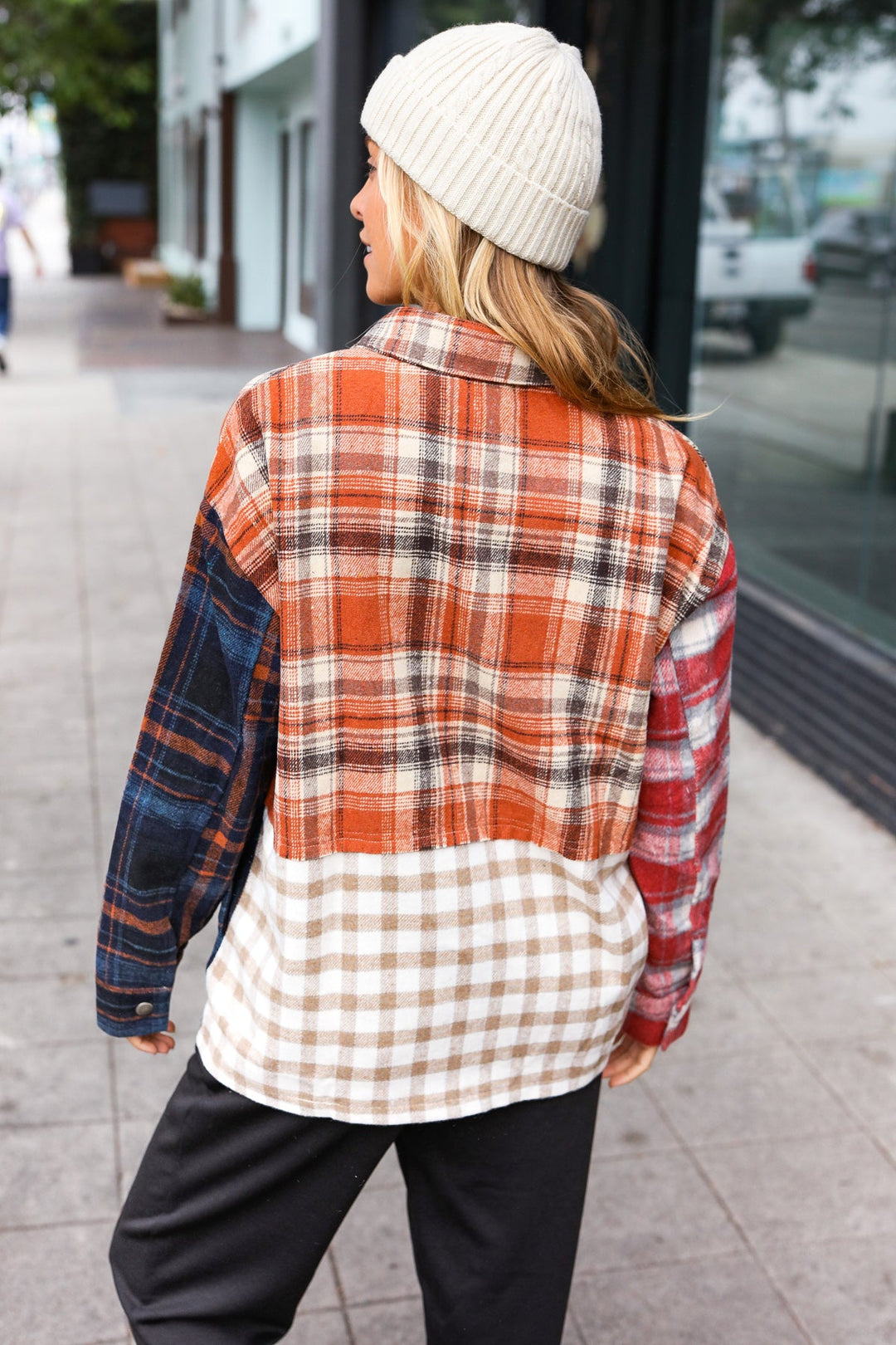 Catch Glances Muticolor Plaid Color Block Snap Button Shacket-Haptics-[option4]-[option5]-[option6]-[option7]-[option8]-Shop-Boutique-Clothing-for-Women-Online