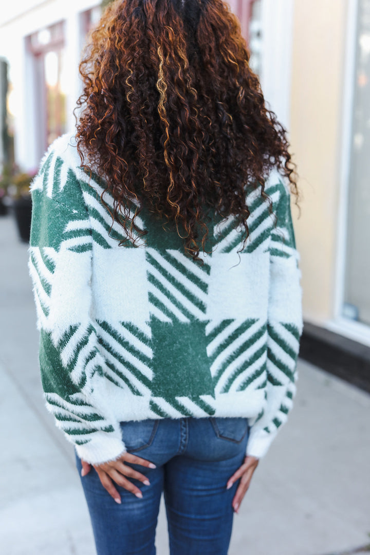 Under The Christmas Tree Green Plaid Soft Brushed Hairy Sweater-Haptics-[option4]-[option5]-[option6]-[option7]-[option8]-Shop-Boutique-Clothing-for-Women-Online