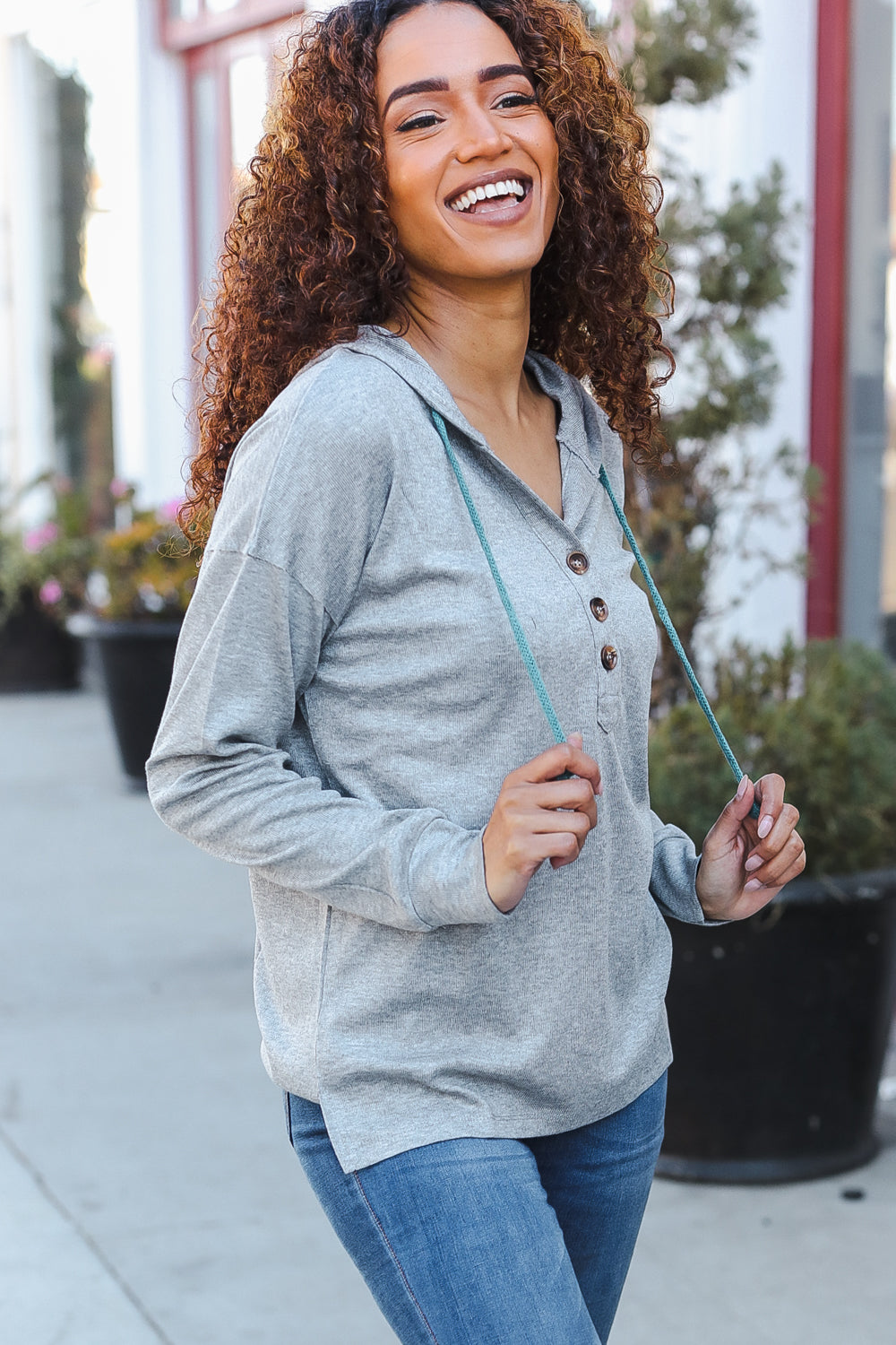 Sparkle Bright Cotton Blend Button Henley Hoodie-Hem & Thread-[option4]-[option5]-[option6]-[option7]-[option8]-Shop-Boutique-Clothing-for-Women-Online