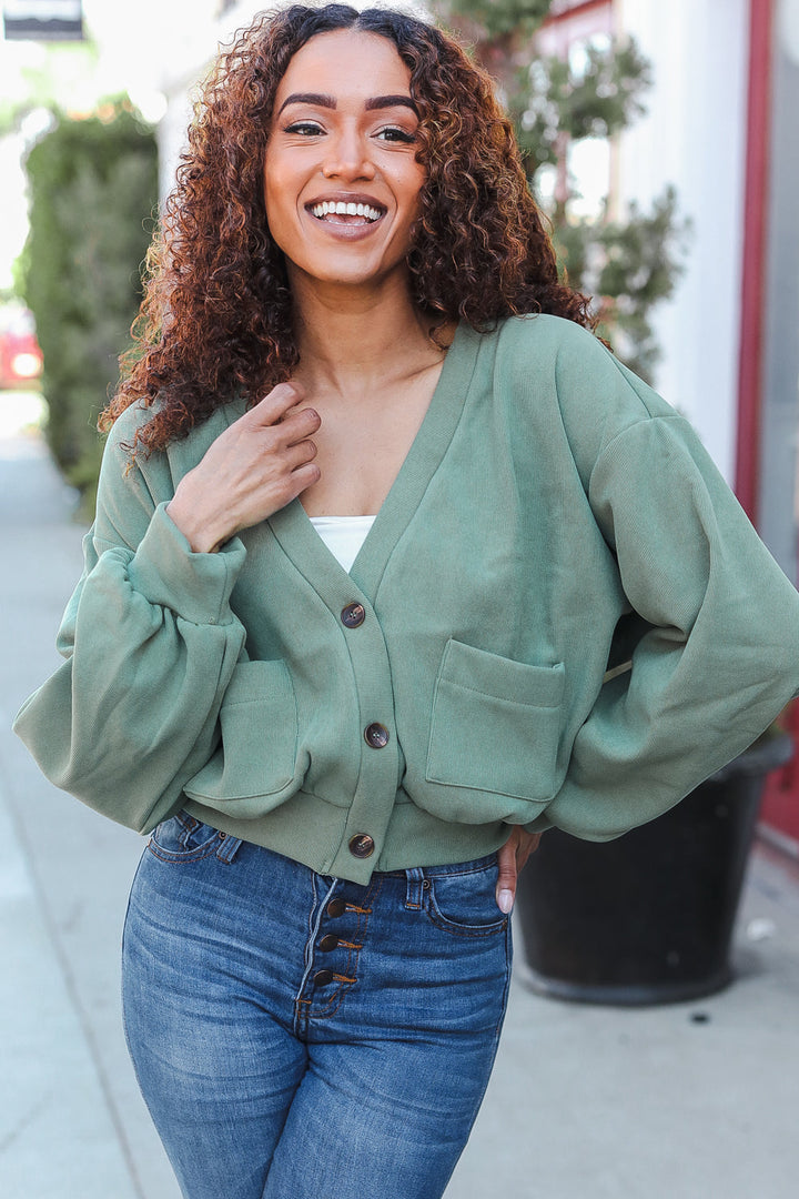 Weekend Ready Lime Green Boyfriend Button Down Cropped Jacket-Hem & Thread-[option4]-[option5]-[option6]-[option7]-[option8]-Shop-Boutique-Clothing-for-Women-Online