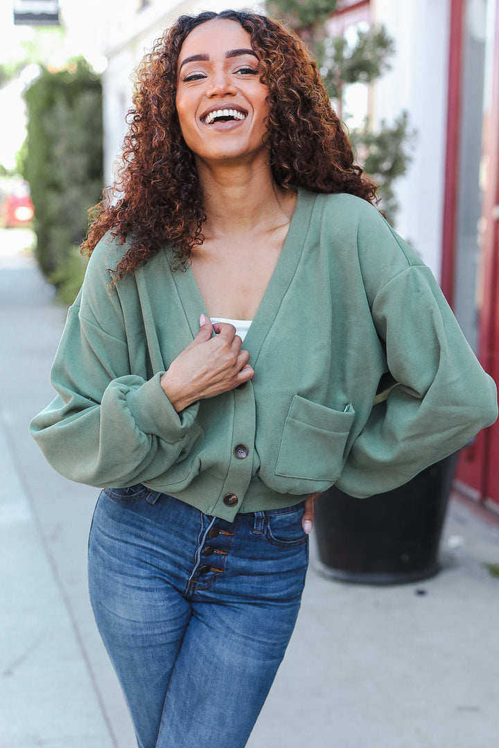 Weekend Ready Lime Green Boyfriend Button Down Cropped Jacket-Hem & Thread-[option4]-[option5]-[option6]-[option7]-[option8]-Shop-Boutique-Clothing-for-Women-Online