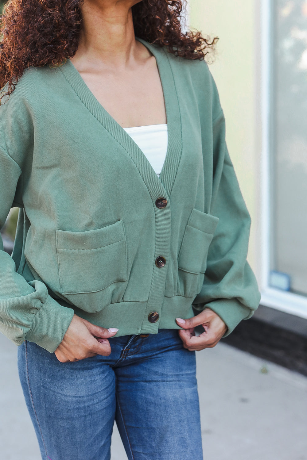 Weekend Ready Lime Green Boyfriend Button Down Cropped Jacket-Hem & Thread-[option4]-[option5]-[option6]-[option7]-[option8]-Shop-Boutique-Clothing-for-Women-Online