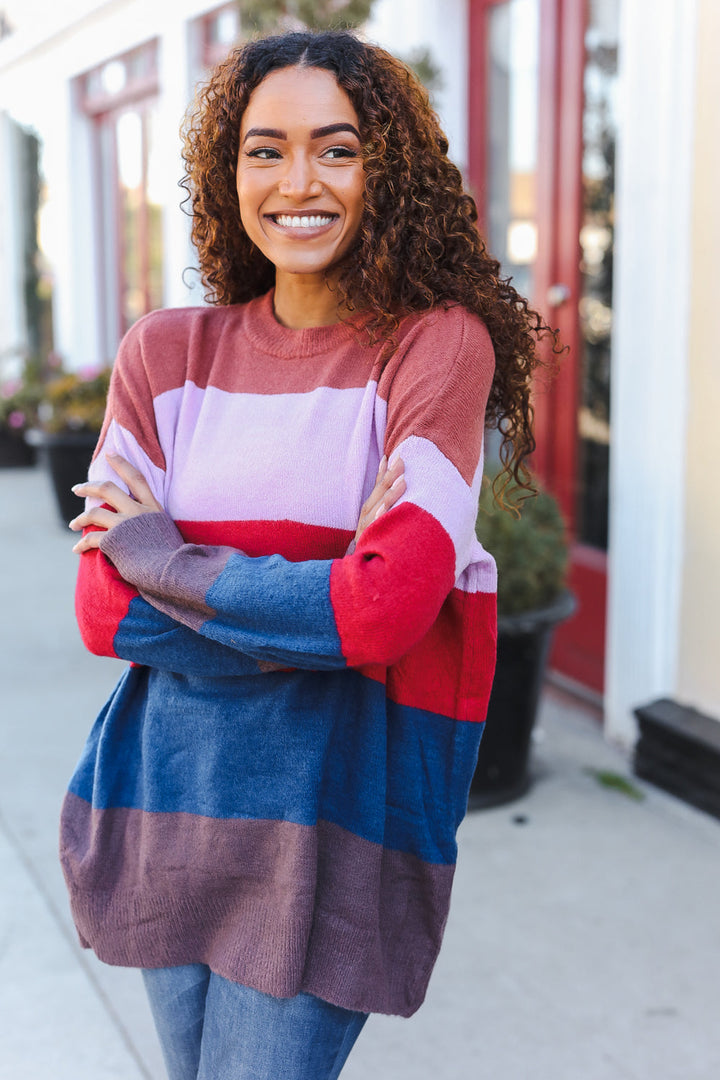 Lock Eyes Lilac Multi-Stripe Ribbed Knit Sweater Pullover-Reborn J-[option4]-[option5]-[option6]-[option7]-[option8]-Shop-Boutique-Clothing-for-Women-Online