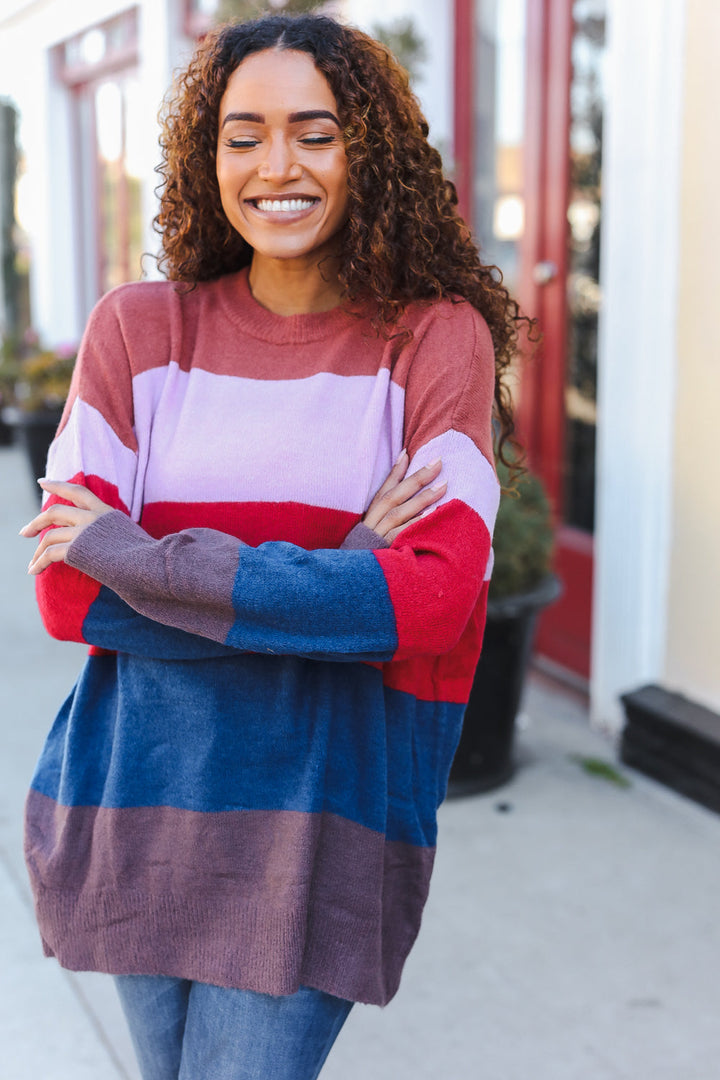 Lock Eyes Lilac Multi-Stripe Ribbed Knit Sweater Pullover-Reborn J-[option4]-[option5]-[option6]-[option7]-[option8]-Shop-Boutique-Clothing-for-Women-Online