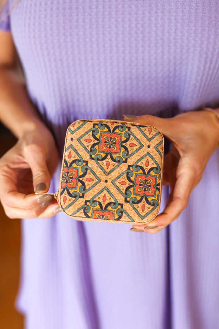 Spanish Tile & Cork Travel Jewelry Box-CC Exclusives-One Size Fits All-[option4]-[option5]-[option6]-[option7]-[option8]-Shop-Boutique-Clothing-for-Women-Online