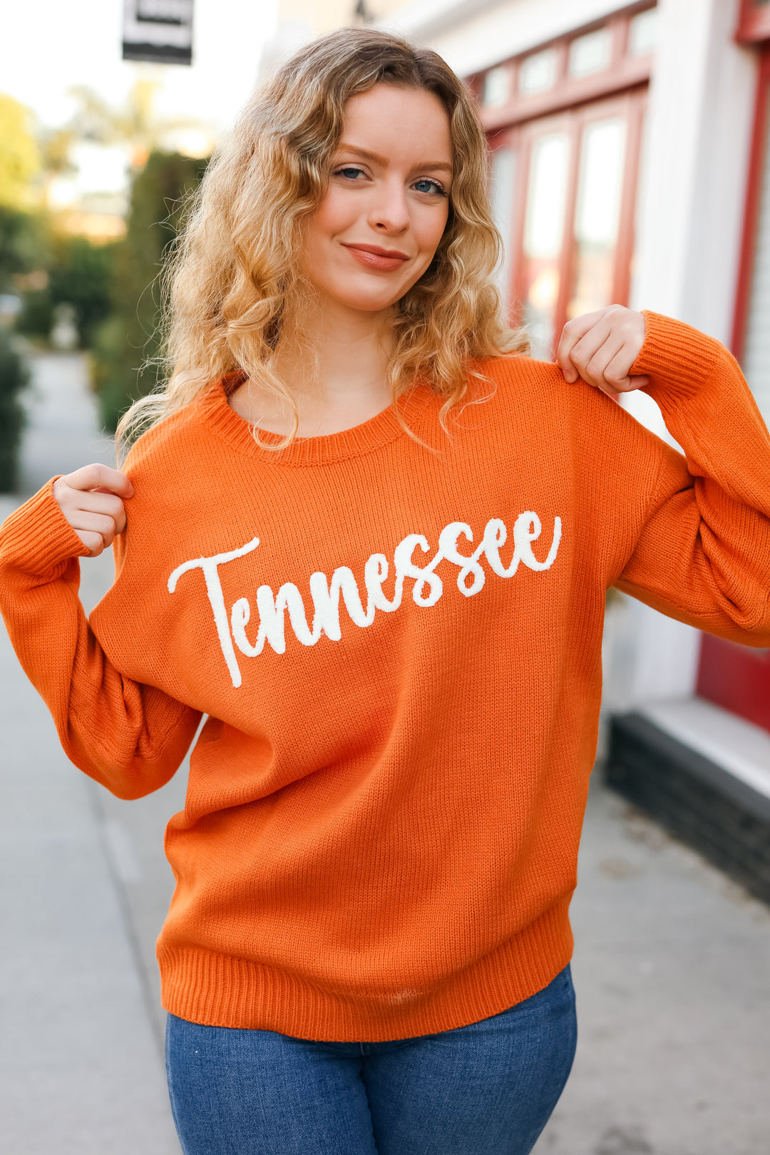 Game Day Orange "Tennessee" Embroidery Pop Up Sweater-Bloom 2023 Winter Sale-[option4]-[option5]-[option6]-[option7]-[option8]-Shop-Boutique-Clothing-for-Women-Online