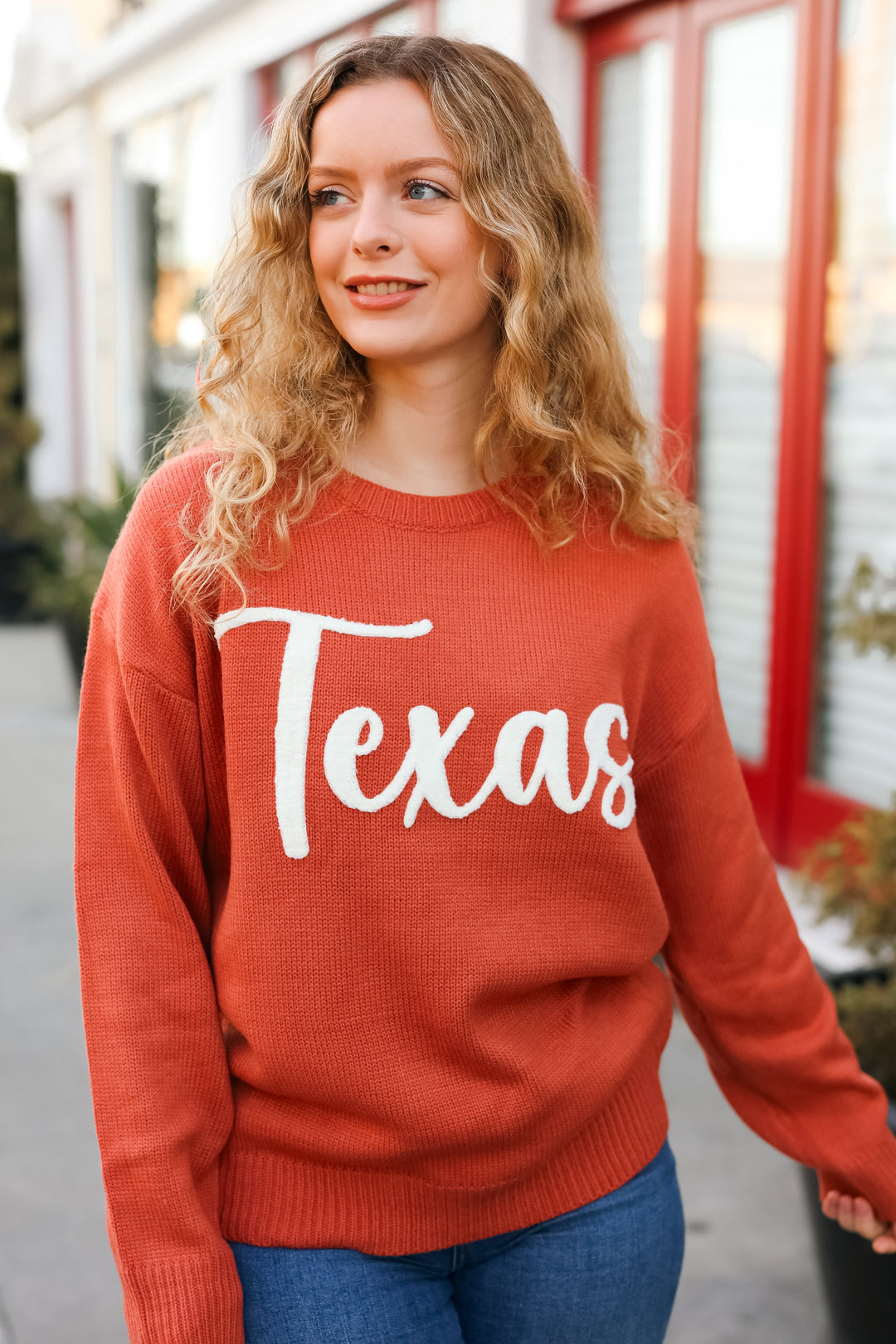 Game Day Burnt Orange "Texas" Embroidery Pop Up Sweater-Haptics-[option4]-[option5]-[option6]-[option7]-[option8]-Shop-Boutique-Clothing-for-Women-Online