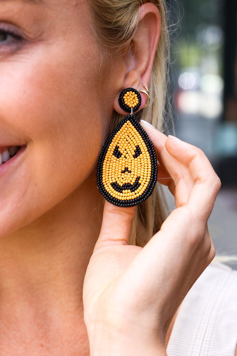 Orange & Black Jack-O-Lantern Teardrop Earrings-ICON-One Size Fits All-[option4]-[option5]-[option6]-[option7]-[option8]-Shop-Boutique-Clothing-for-Women-Online