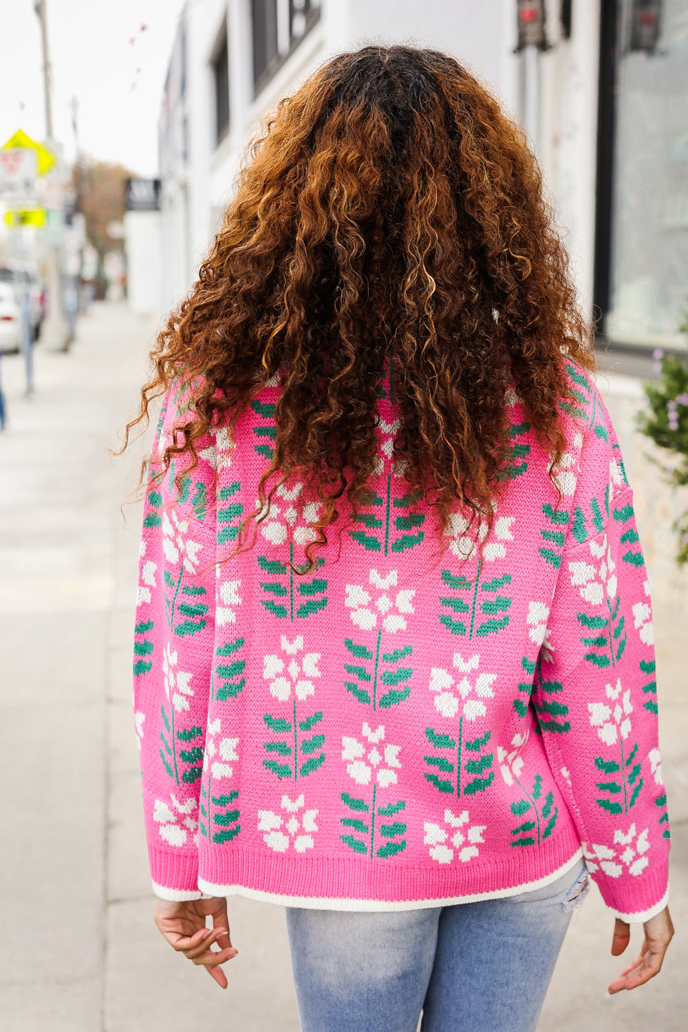 All For Love Fuchsia Flower Print Button Down Knit Cardigan-Haptics-[option4]-[option5]-[option6]-[option7]-[option8]-Shop-Boutique-Clothing-for-Women-Online