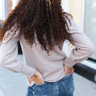 Zenana Stay Awhile Taupe Brushed Melange Puff Short Sleeve Sweater-Zenana-[option4]-[option5]-[option6]-[option7]-[option8]-Shop-Boutique-Clothing-for-Women-Online