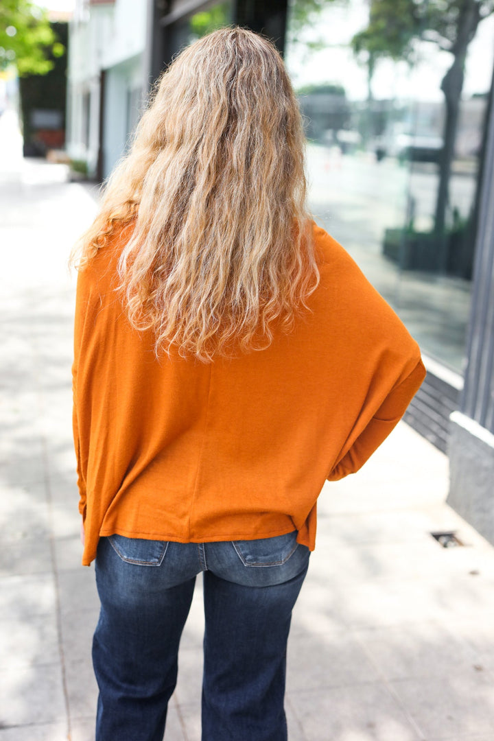 Rust Hacci Dolman Pocketed Sweater Top-Haptics-[option4]-[option5]-[option6]-[option7]-[option8]-Shop-Boutique-Clothing-for-Women-Online