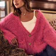 SO ME Soft Touch Hairy Loose Fit Cozy Sweater Cardigan-Cardigans-Trendsi-[option4]-[option5]-[option6]-[option7]-[option8]-Shop-Boutique-Clothing-for-Women-Online
