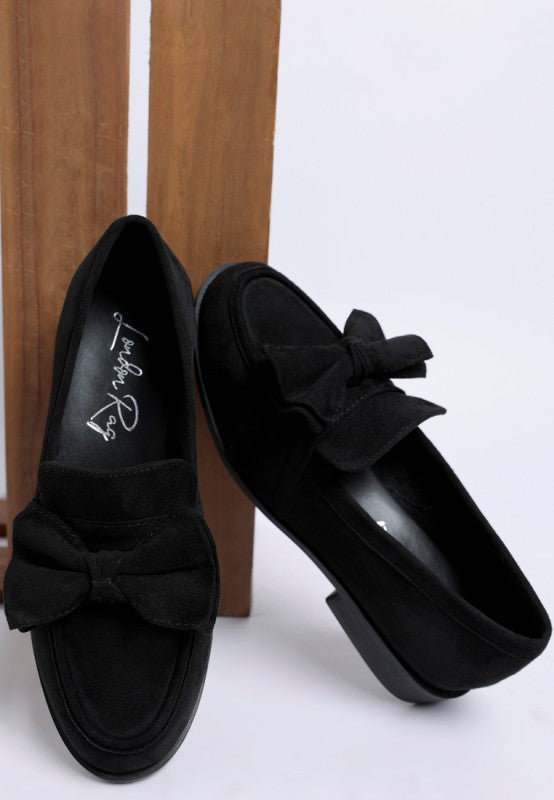 Havisham Bow Accent Heeled Loafers-Rag Company-Black-US-5 / UK-3 / EU-36-[option4]-[option5]-[option6]-[option7]-[option8]-Shop-Boutique-Clothing-for-Women-Online