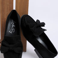 Havisham Bow Accent Heeled Loafers-Rag Company-Black-US-5 / UK-3 / EU-36-[option4]-[option5]-[option6]-[option7]-[option8]-Shop-Boutique-Clothing-for-Women-Online