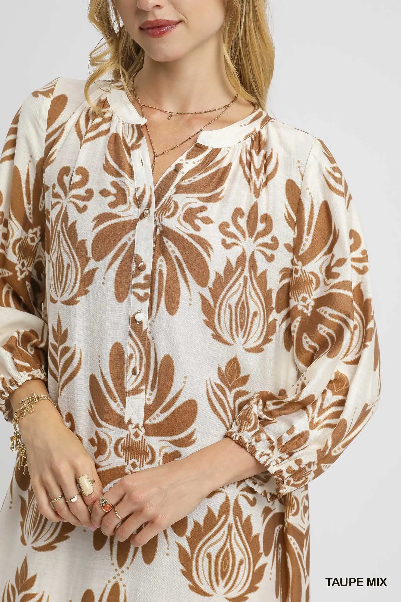 Umgee Mix Abstract Floral Print Midi Dress-Dresses-Trendsi-[option4]-[option5]-[option6]-[option7]-[option8]-Shop-Boutique-Clothing-for-Women-Online