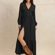 V-Neck Long Sleeve Dress-Dresses-Trendsi-[option4]-[option5]-[option6]-[option7]-[option8]-Shop-Boutique-Clothing-for-Women-Online