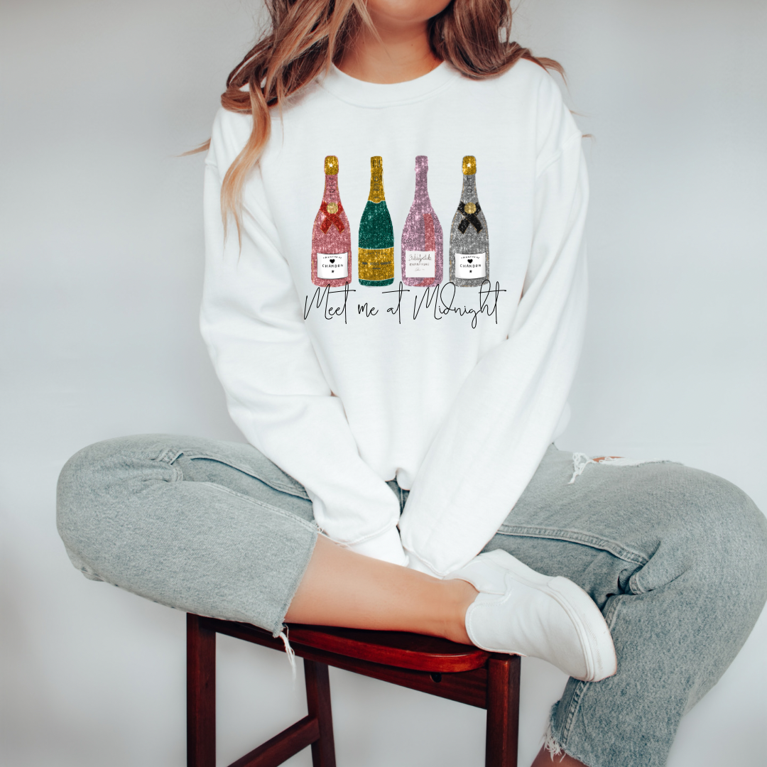 Meet me at midnight faux glitter champagne-JOCOink-XS-White sweatshirt-[option4]-[option5]-[option6]-[option7]-[option8]-Shop-Boutique-Clothing-for-Women-Online