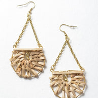Woven Rattan Drop Chain Hook Earring-Leto Accessories-[option4]-[option5]-[option6]-[option7]-[option8]-Shop-Boutique-Clothing-for-Women-Online