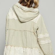 POL Raw Hem Color Block Hooded Jacket-Jacket-Trendsi-[option4]-[option5]-[option6]-[option7]-[option8]-Shop-Boutique-Clothing-for-Women-Online