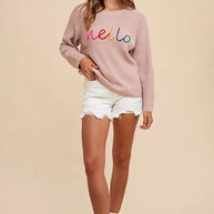Annie Wear HELLO Embroidered Raglan Sleeve Sweater-Sweaters-Trendsi-[option4]-[option5]-[option6]-[option7]-[option8]-Shop-Boutique-Clothing-for-Women-Online