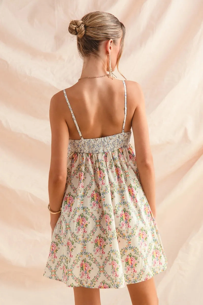 SO ME Mixed Floral Print Sleeveless Mini Dress-Dresses-Trendsi-[option4]-[option5]-[option6]-[option7]-[option8]-Shop-Boutique-Clothing-for-Women-Online