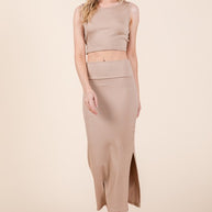 Twist Back Heavy Ribbed Skirt Set-Orange Farm Clothing-[option4]-[option5]-[option6]-[option7]-[option8]-Shop-Boutique-Clothing-for-Women-Online