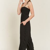 SMOCKED TIE STRAP JUMPSUIT-Jade By Jane-[option4]-[option5]-[option6]-[option7]-[option8]-Shop-Boutique-Clothing-for-Women-Online