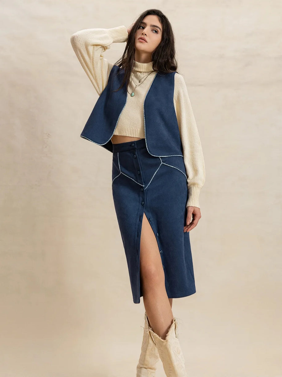 Open Front Vest and Buttoned Skirt Set-sets-Trendsi-[option4]-[option5]-[option6]-[option7]-[option8]-Shop-Boutique-Clothing-for-Women-Online