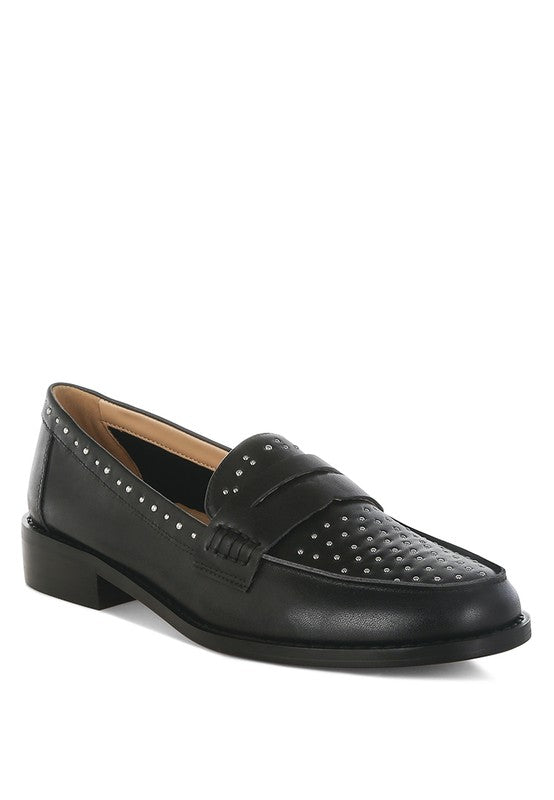 Raisa Stud Embellished Penny Loafers-Rag Company-[option4]-[option5]-[option6]-[option7]-[option8]-Shop-Boutique-Clothing-for-Women-Online