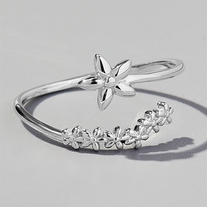 925 Sterling Silver Flower Ring-Trendsi-Silver-6-[option4]-[option5]-[option6]-[option7]-[option8]-Shop-Boutique-Clothing-for-Women-Online