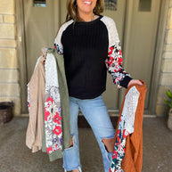 Aston Patchwork Blouse in Four Colors-Womens-Ave Shops-[option4]-[option5]-[option6]-[option7]-[option8]-Shop-Boutique-Clothing-for-Women-Online