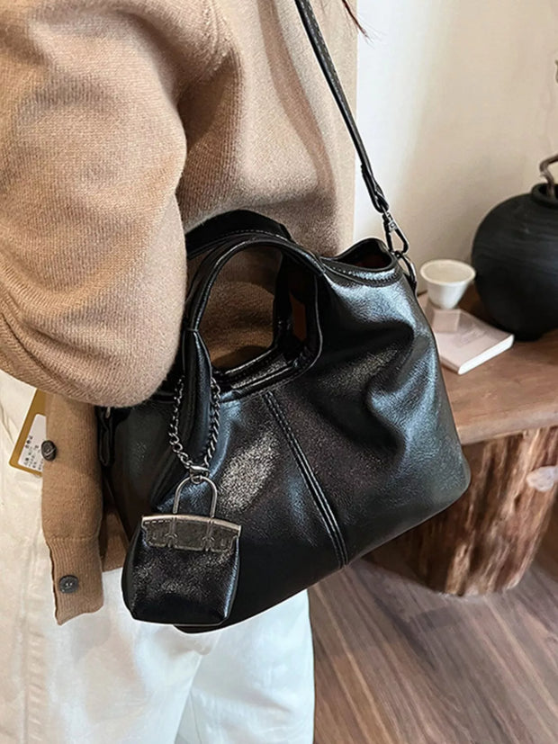 Leather Crossbody Bag with Charm-handbag-Trendsi-[option4]-[option5]-[option6]-[option7]-[option8]-Shop-Boutique-Clothing-for-Women-Online
