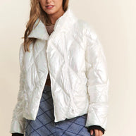 J.NNA Quilted Mock Neck Puffer Jacket-Coats & Jackets-Trendsi-[option4]-[option5]-[option6]-[option7]-[option8]-Shop-Boutique-Clothing-for-Women-Online
